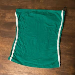 Green strapless top